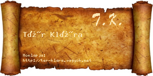 Tér Klára névjegykártya