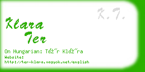 klara ter business card